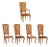 Set of Five Italian Provincial Style Cane-Paneled Walnut Dining Chairs For Sale