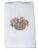 English Basket of Peonies Guest Towel in White Terry, Embroidered For Sale - Image 3 of 5