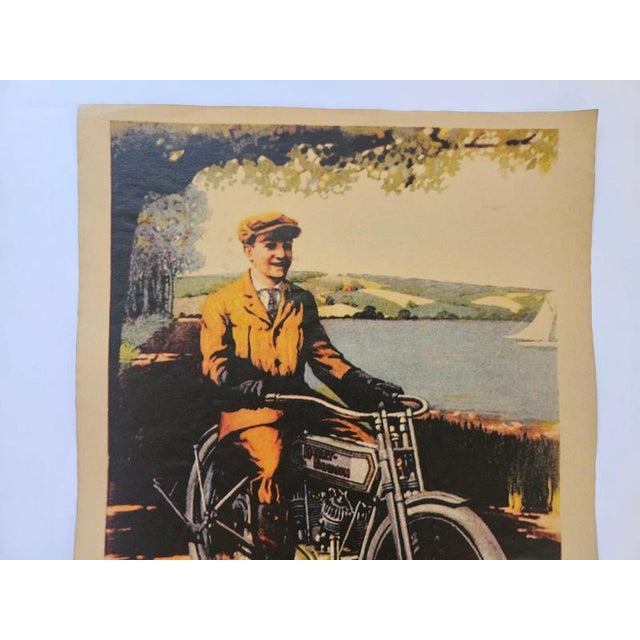 Art Deco Harley Davidson Motorcycle Advertising Poster, 1930s For Sale - Image 4 of 8