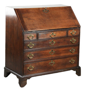 Antique English Oak Secretary with Drawers, 18th Century