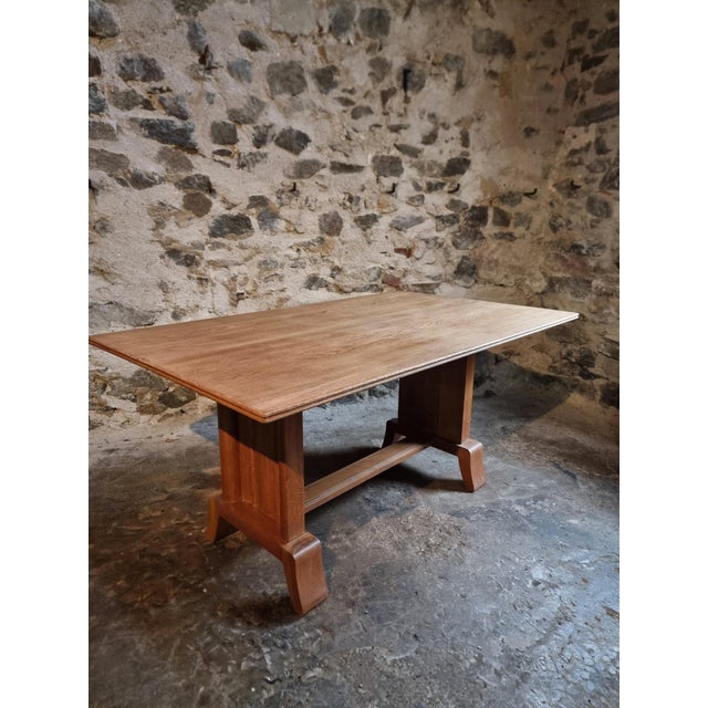 French Art Deco Oak Dining Table, 1930s For Sale - Image 9 of 14