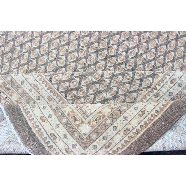 Antique Persian Tabriz Rug With Small-Scale All-Over Design and Gray Background 6'9 X 10'2 For Sale - Image 12 of 13