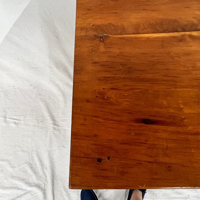 Early 1800s Antique Solid Cherry Primitive Country One Drawer Work Table For Sale - Image 9 of 13