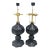 Vintage Ebonized Wood Carved Lamps - a Pair For Sale