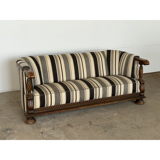 1930s Danish Renaissance Revival Oak Sofa, 1930s For Sale - Image 5 of 9