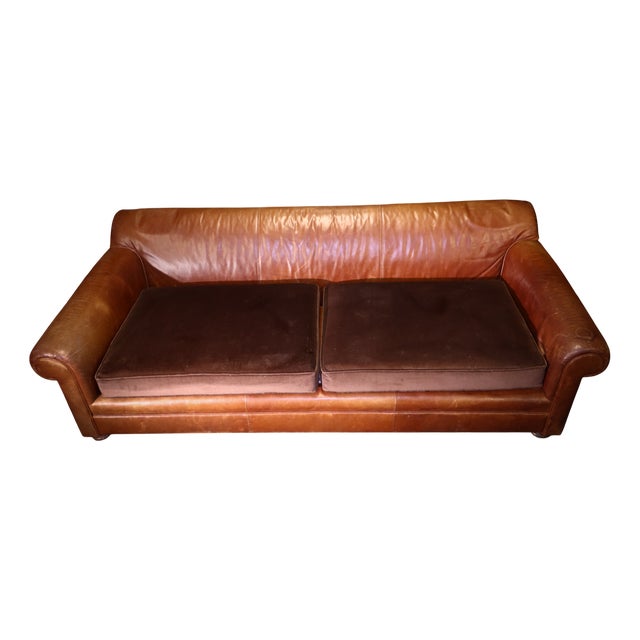Vintage Four-Seater Sofa in Leather, 2010s For Sale