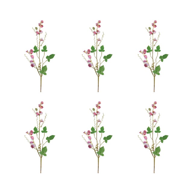 Rustic Sweet Pea Floral Spray (Set of 6) For Sale - Image 3 of 3