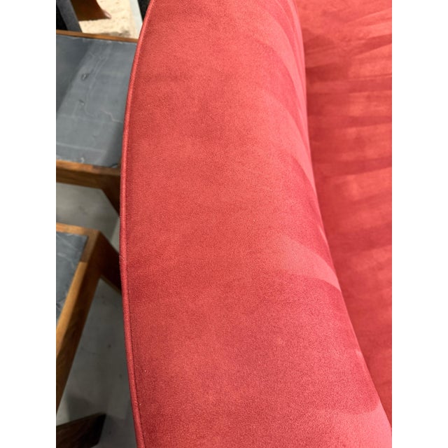 Vladimir Kagan Zoe Sofa for American Leather in Cinnabar Ultrasuede For Sale - Image 14 of 16