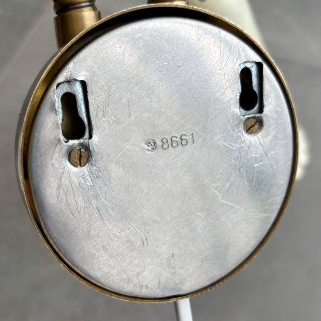 Cream Scandinavian 8661 Wall Lamp in Brass and Steel from Böhlmarks, 1940s For Sale - Image 8 of 10