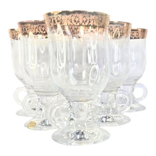 Vintage Gold Embossed Irish Coffee Mugs- Set of Eight For Sale