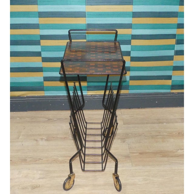 Metal Vintage String Newspaper Rack, 1960s For Sale - Image 7 of 11
