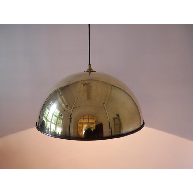 Height-Adjustable Pendant Light in Brass by Florian Schulz for Florian Schulz Gmbh, Germany, 1970s For Sale - Image 6 of 16