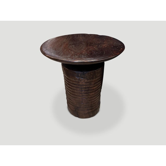 Contemporary Andrianna Shamaris Impressive Century Old Teak Wood Side Table or Entry Table For Sale - Image 3 of 18
