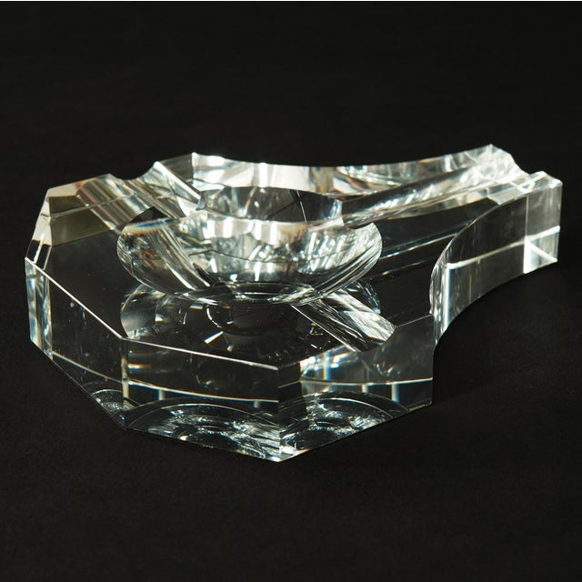 Crystal Ashtray with Mirror Base, 1960s For Sale - Image 4 of 15