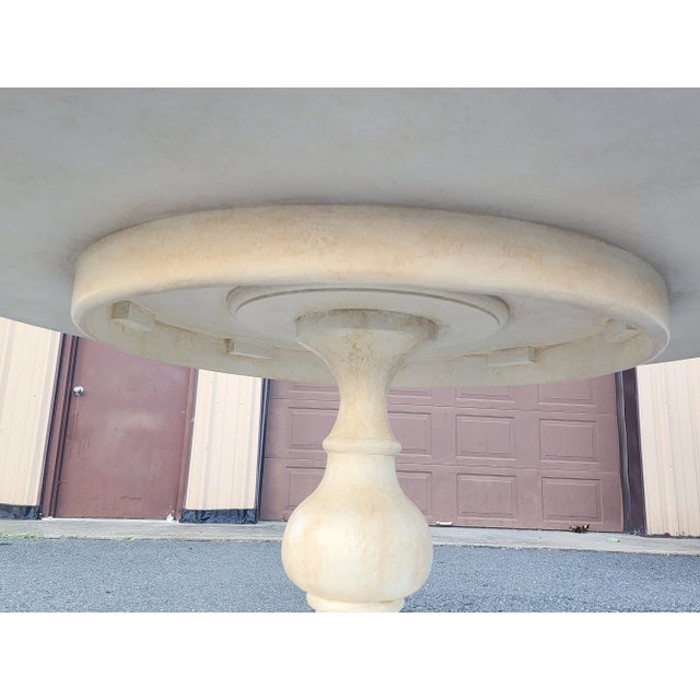 Late 20th Century Niermann Weeks Large Pedestal Faux Marble Dining Table For Sale In New York - Image 6 of 14