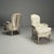 Wood Louis XV Style, Bergère Chairs, Grey Painted Wood, Fabric, France, 1890 For Sale - Image 7 of 18