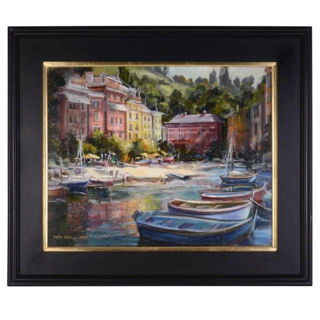 Betty Carr "Italian Retreat" Oil Painting on Board For Sale - Image 6 of 6