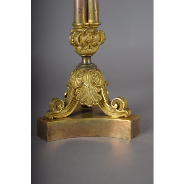 French Ormolu Gilded Bronze Candleholders, Set of 2 For Sale - Image 9 of 15