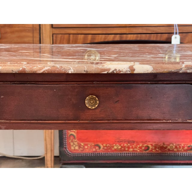 19th Century French Mahogany Table With Marble Top For Sale - Image 4 of 10