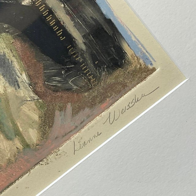 Abstract Vintage Signed Abstract Expressionist Oil Painting on Paper For Sale - Image 3 of 12