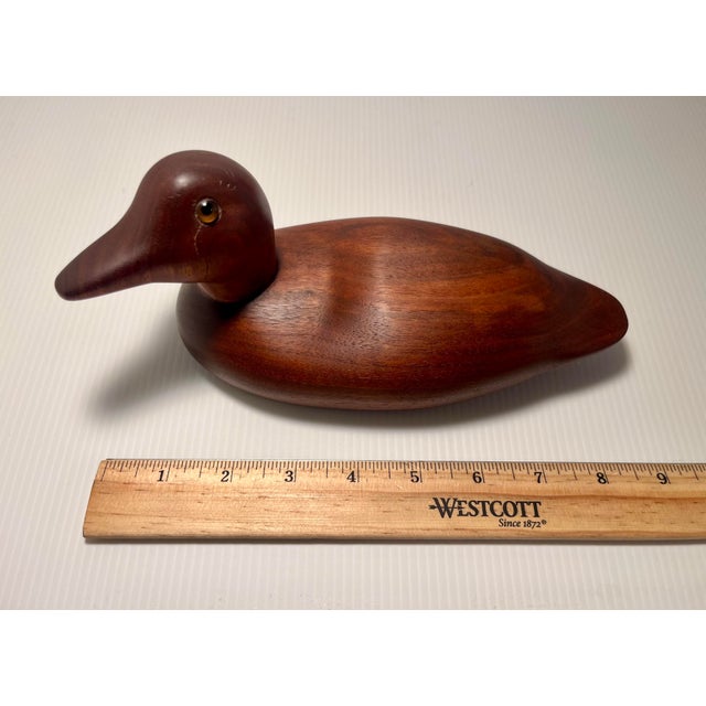 Wood 1986 Buck’s Ducks Wooden Duck Decoy No. 7 Hand Carved Signed Folk Art For Sale - Image 7 of 8