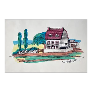 1980s Tom Magliane Landscape Drawing