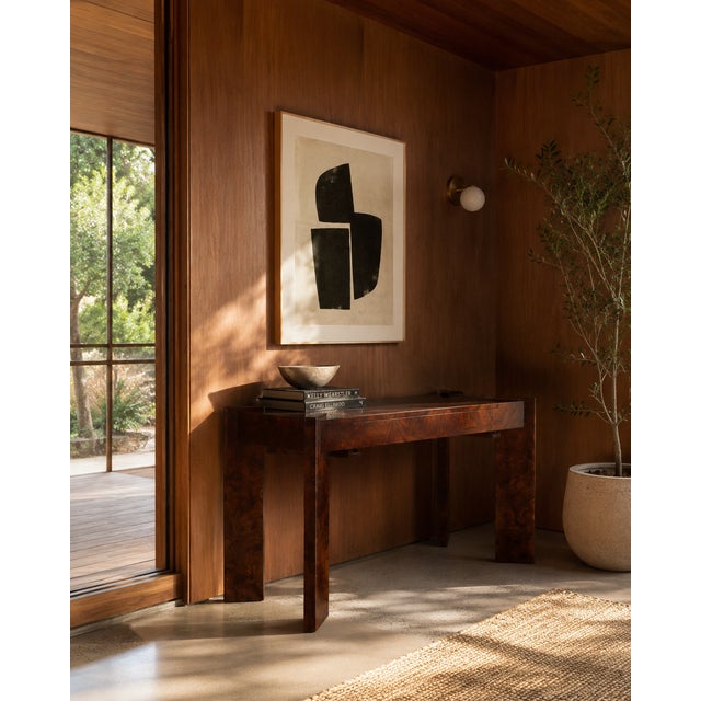 Mid-Century Modern 1970s Milo Baughman Style Backgammon Game Console Table For Sale - Image 3 of 13