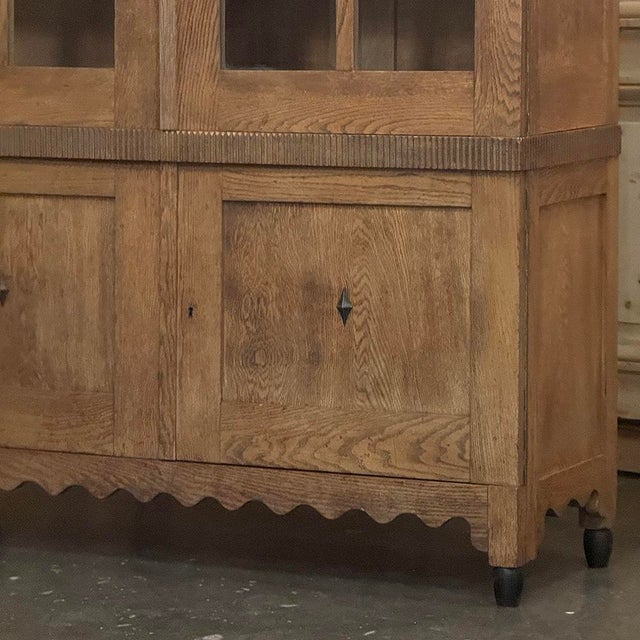 Antique Dutch Art Deco Period Solid Oak Bookcase For Sale - Image 13 of 18