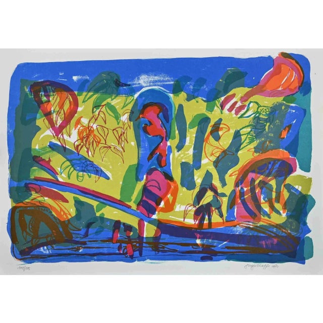 Ugo Maffi, Cespuglio all’Adda, Original Lithograph, 1974 For Sale - Image 3 of 3