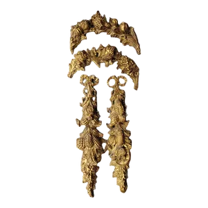 Large 20th C Italian Palladio Giltwood Wall Carvings After Grinling Gibbons