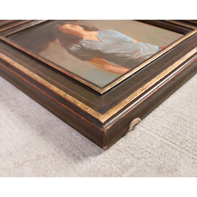 Mid 20th Century Geoffrey Lewis "The Babysitter" Oil on Board Painting For Sale - Image 5 of 17