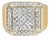 Men's 10K Yellow Gold 2 1/8 Cttw Diamond Composite Cluster Cocktail Ring Band - Size 9 For Sale