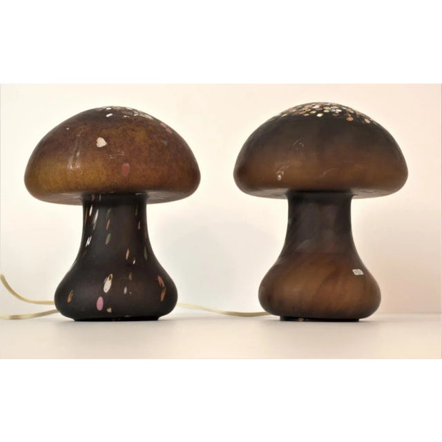 Mushroom-Shaped Glass Table Lamps by Monica Backström for Kosta Boda, 1960s, Set of 2 For Sale - Image 13 of 13