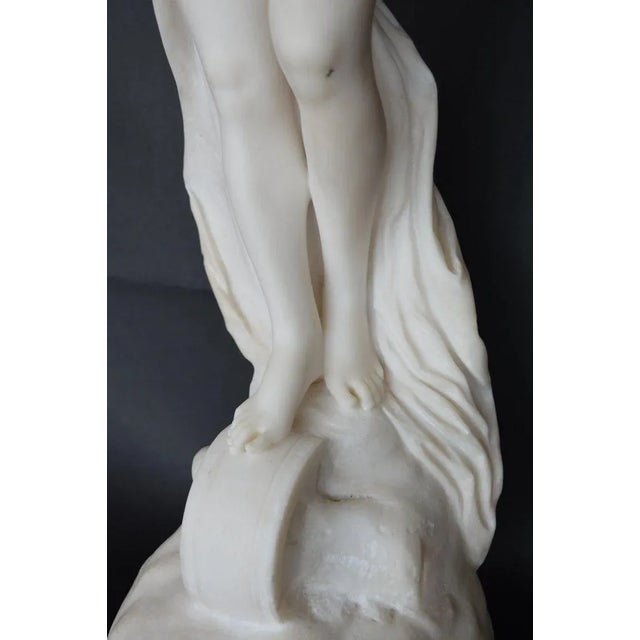 Late 19th Century Late 19th Century Italian Carrara Marble Statue of a Young Lady. For Sale - Image 5 of 16