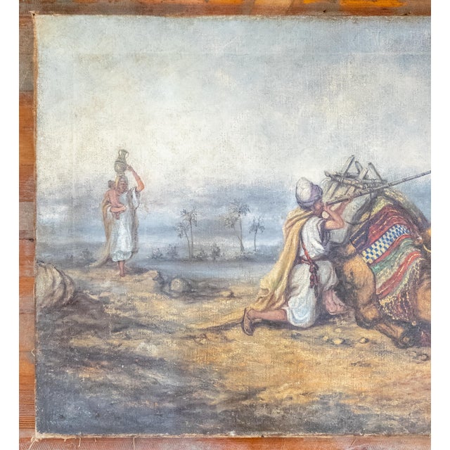 We are selling this large scale Oil painting of an Orientalist scene after Carl Haag. Carl Haag (20 April 1820 – 24...