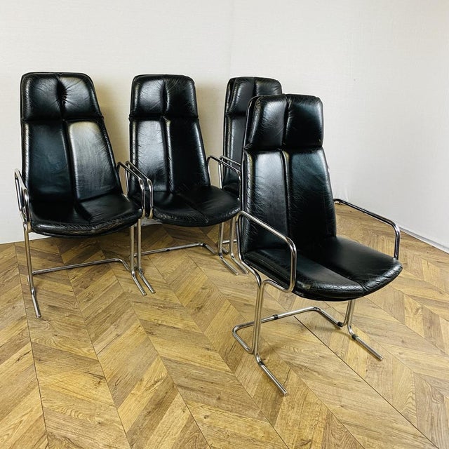 Mid-Century Modern Vintage Eleganza Armchairs by Tim Bates for Pieff, 1970s, Set of 4 For Sale - Image 3 of 14