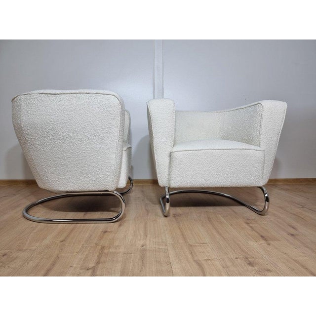 Set of Chromed Armchairs by Jindrich Halabala, 1930s For Sale - Image 14 of 18
