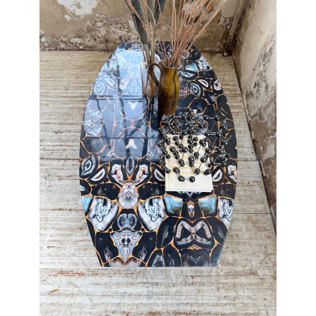 Coffee Table with Agate Stone Effect, 1990s For Sale - Image 10 of 18