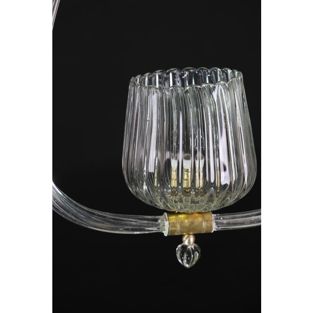 1950s Charming Murano Glass Art Deco Pendant Chandelier by Ercole Barovier For Sale - Image 9 of 14
