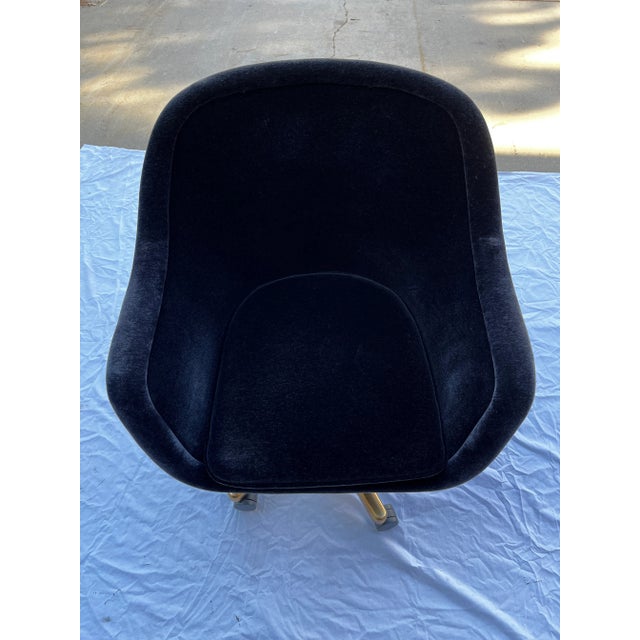 Bumper Desk Chair in Black Mohair Ward Bennett for Geiger International For Sale - Image 9 of 12