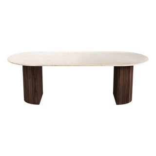Refleko Crema Marble Dining Table from Stone Valley For Sale