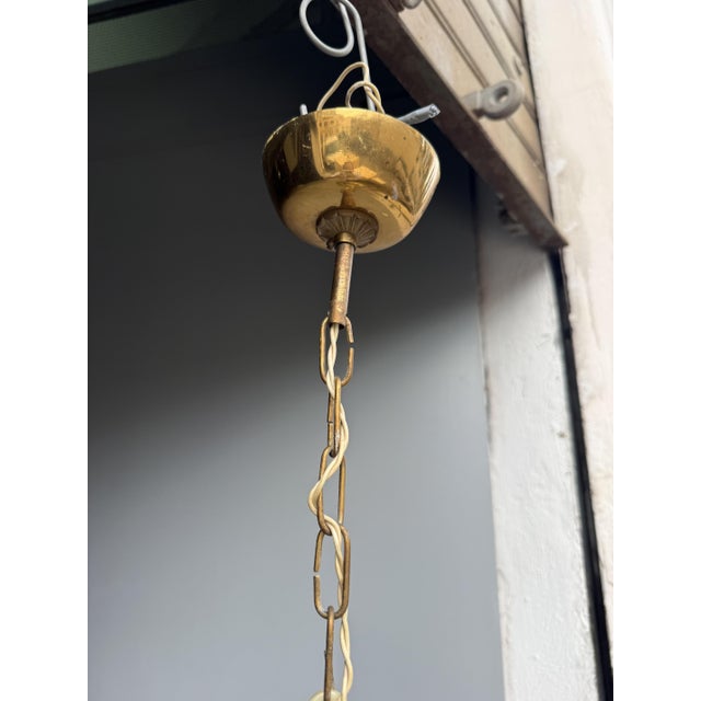 Murano Glass and Brass Ball Lantern, 1950 For Sale - Image 6 of 10