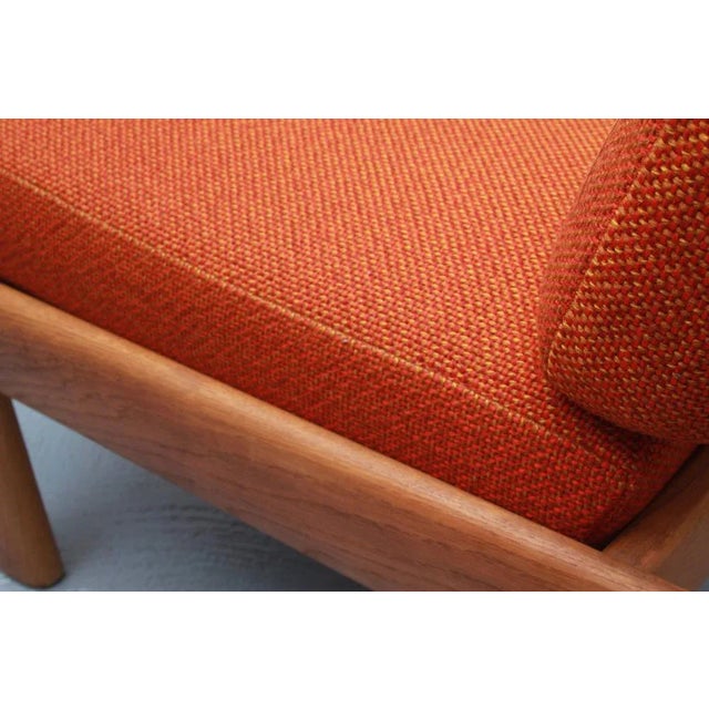 Orange Lounge Chair in Light Oak and Orange Upholstery, 1975 For Sale - Image 8 of 12