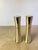 Sleek pair of vintage silverplate salt and pepper shakers in a sculptural hourglass silhouette, with concave tapered sides...