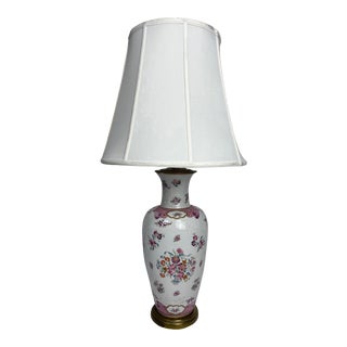 1920s White Chinese Export Samson Armorial Lamp With Order of the Garter Decoration For Sale