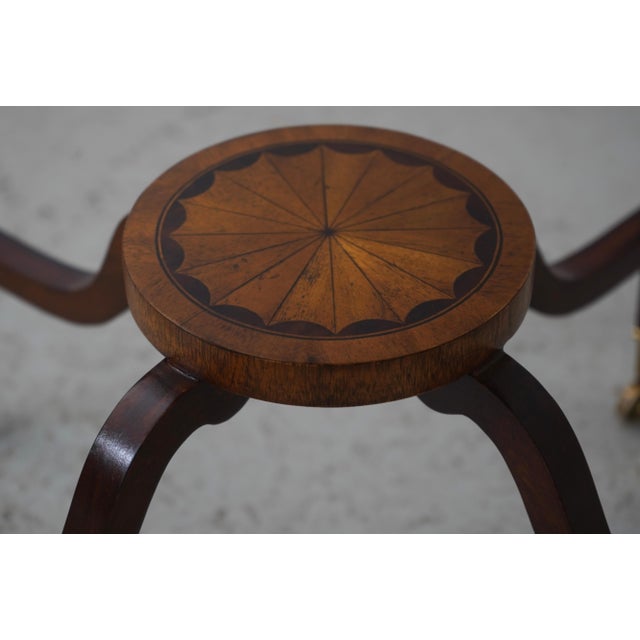 Wood Maitland Smith Georgian Style Mahogany Inlaid Table For Sale - Image 7 of 13