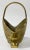 Metal Vintage Brass Clamshell Basket With Handle For Sale - Image 7 of 9