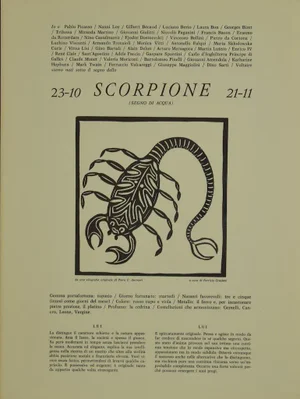 Piero C. Antinori, Scorpio, 1970s, Woodcut Print