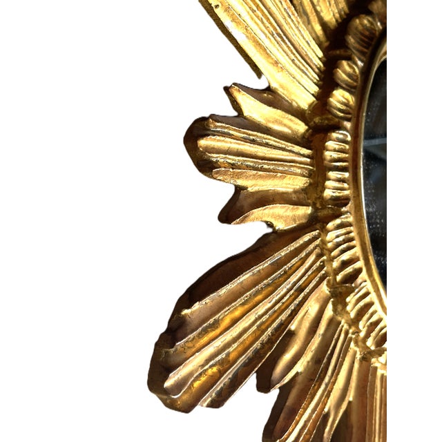 Mid-Century Modern Wenz Giltwood Sunburst Mirror, Germany, 1960s For Sale - Image 3 of 11