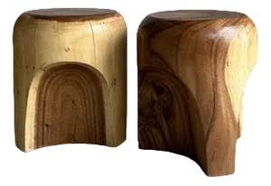 End of Sofa Stool or Side Table in Solid Monoxyl Suar Wood